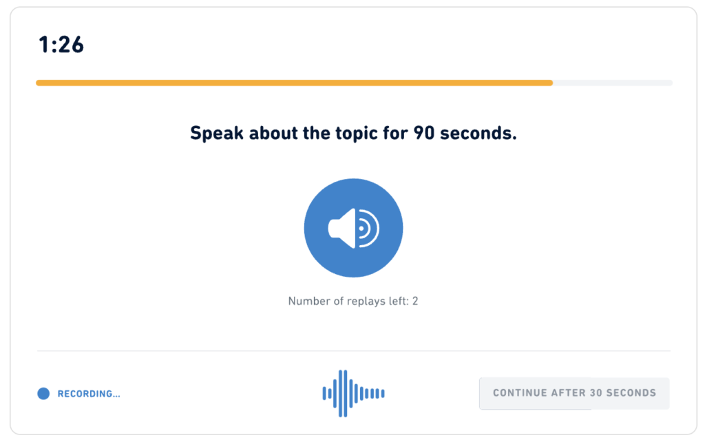 デュオリンゴテスト（duolingo english test）で出題されるListen, Then Speak